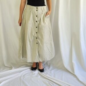 90s Khaki Button Down Skirt‎